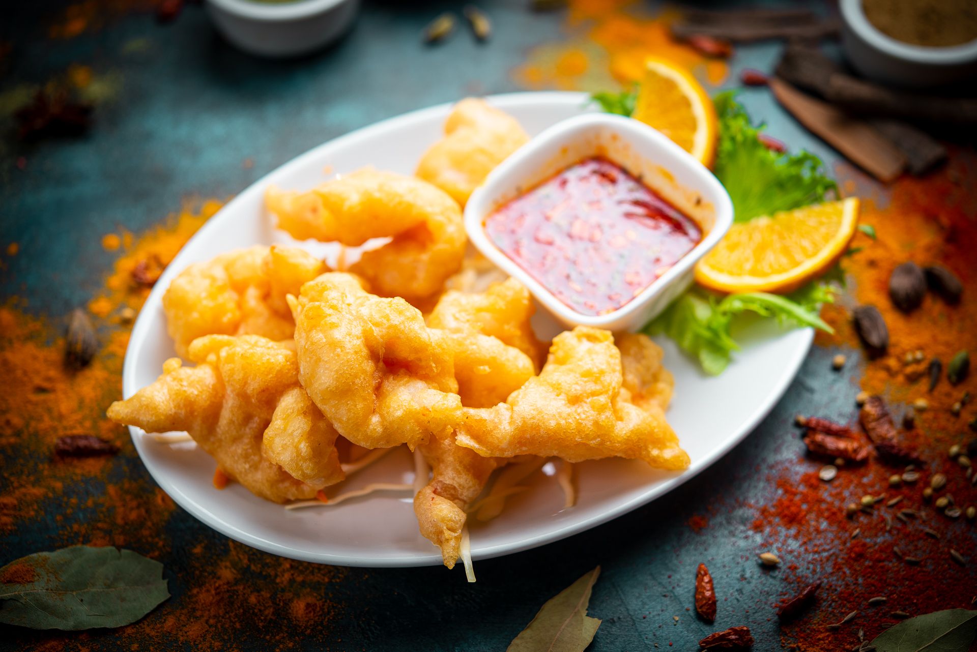 Golden Fried Prawns